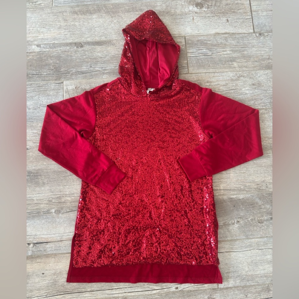 NWT Cato Red Sequin Hoodie